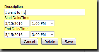 Edit or delete item on schedule