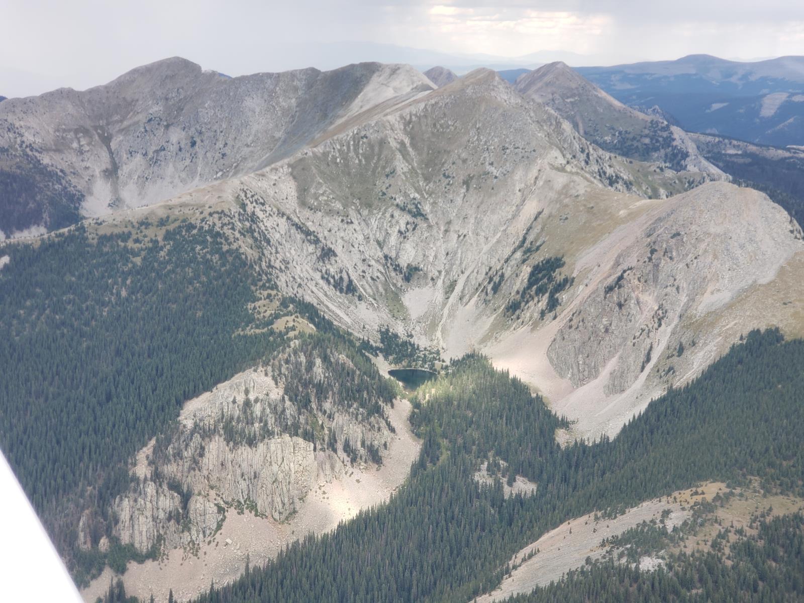 Flying over Rocky Mountain National Park in Colorado